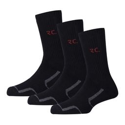 RC. ROYAL CLASS Men Pack Of 3 Black Patterned Cotton Calf-Length Socks-57
