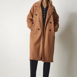 Happiness istanbul Notched Lapel Longline Overcoat-41