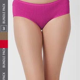 FashionRack Women Pack Of 3 Assorted Printed Anti Odour Cotton Hipster Briefs-picture-20