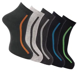 Dollar Socks Men Pack of 5 Assorted Ankle Length Cotton Socks-58