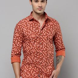 SHOWOFF Comfort Tropical Printed Cotton Shirt-image-86