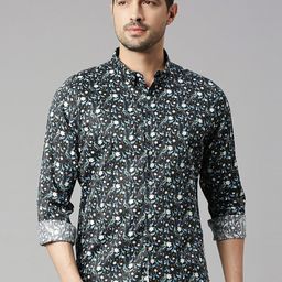 Thomas Scott Classic Slim Fit Floral Printed Casual Pure Cotton Shirt-image-99