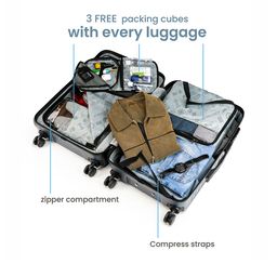 Assembly Set Of 2 Textured Hard Cabin-Sized Medium-Sized Trolley Bags 40L 60L image 5
