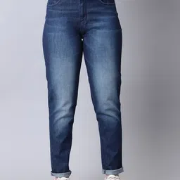 Cantabil Women Blue Heavy Fade Jeans-picture-9