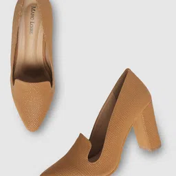 Marc Loire Beige PU Work Block Pumps-39