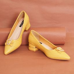 Sherrif Shoes Pointed Toe Block Pumps with Bows-18