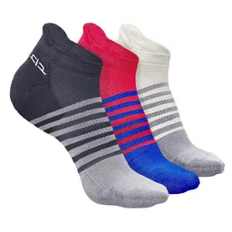 Heelium Men Pack Of 3 Striped Bamboo Breathable Ankle-Length Socks-image-54