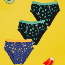 XY Life Boys Pack Of 3 Floral Printed Basic Briefs LBBRF3PCKN09-image-71