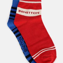 United Colors of Benetton Kids Pack of 2 Striped Cotton Ankle Length Socks-40