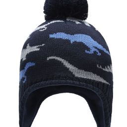 EL REGALO Kids Grey Self Design Woollen Beanie-5