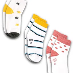 Dollar Socks Kids Pack Of 3 Patterned Cotton Ankle Length Socks-18