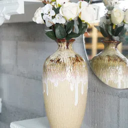 Folkstorys Cream & Brown Patterned Table Vases-image-43