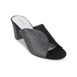 Mochi Black Block Mules-14