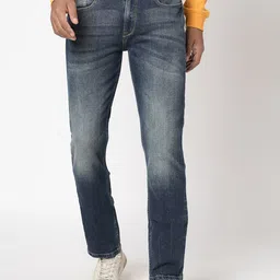 BEAT LONDON by PEPE JEANS Men Slim Fit Mid Waist Clean Look Heavy Fade Jeans-image-100