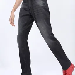 Ketch Men Charcoal Straight Fit Clean Look Light Fade Stretchable Jeans-image-11