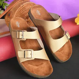 The Roadster Lifestyle Co. Women Beige Open-Toe Flats With Buckle Detail-14