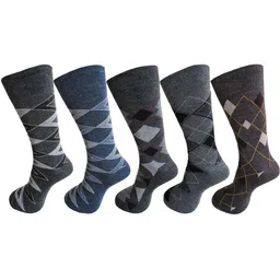 RC. ROYAL CLASS Men Pack Of 5 Patterned Calf-Length Socks-17