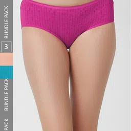 FashionRack Women Pack Of 3 Assorted Printed Cotton Hipster Briefs-image-95