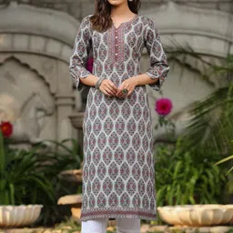 Rain & Rainbow Women Ethnic Motifs Printed Pure Cotton Kurta-picture-20