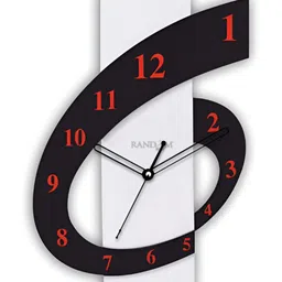 RANDOM Black & Red Printed Analogue Contemporary Wall Clock-17