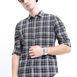 KETCH Men Slim Fit Tartan Checked Casual Shirt-image-64