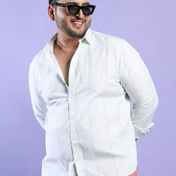 Instafab Plus Size Striped Classic Regular Fit Cotton Casual Shirt-picture-4
