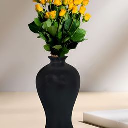 LASAKI Apsara Black Ceramic Flower Vase-image-38