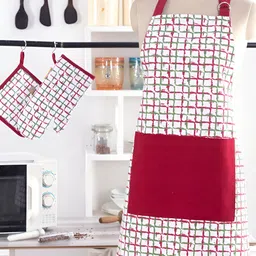 MASPAR Red Printed Cotton Aprons-image-68