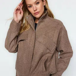Trendyol High Neck Oversized Tailored Jacket-picture-35