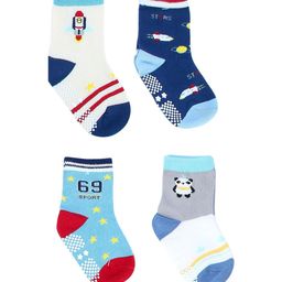 NEOBABY Kids Pack Of 4 Ankle-Length Cotton Socks-27