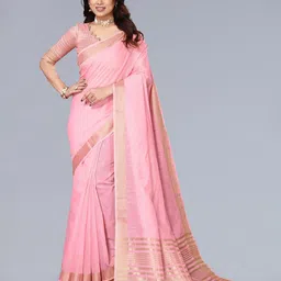 VASTRA-THE FACTORY STORE Woven Design Zari Border Saree-picture-17