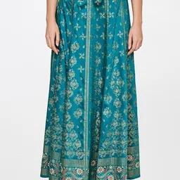 Global Desi Printed Maxi Flared Skirt-31