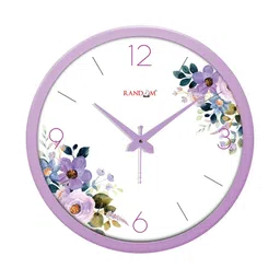 RANDOM White & Purple Printed Analogue Contemporary Wall Clock-image-79
