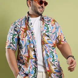 Instafab Plus Classic Abstract Printed Casual Shirt-picture-4