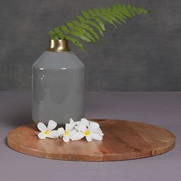 Manor House Nemali Grey & Gold Toned Cylinder Shaped Flower Vase-image-29