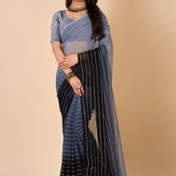 NIRMAL CREATION Striped Printed Saree-image-43
