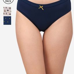 SOIE (Pack of 3) High Rise Full Coverage Solid and Printed Cotton Stretch Hipster Briefs-picture-6
