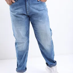 HIGHLANDER Men Plus Size Slim Fit Low Distress Light Fade Stretchable Jeans-picture-8