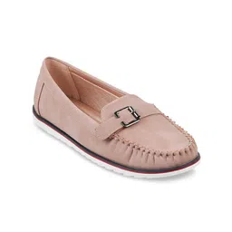 Metro Women Peach-Coloured Ballerinas with Buckles Flats-18