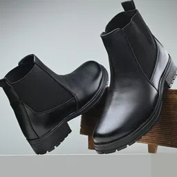 AfroJack Women Mid Top Platform Heel Chelsea Boots-11
