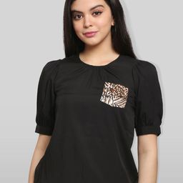 PRETTY LOVING THING Black Pocket Detail Top-picture-19