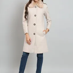 BROOWL Single Breasted Woollen Overcoat-42