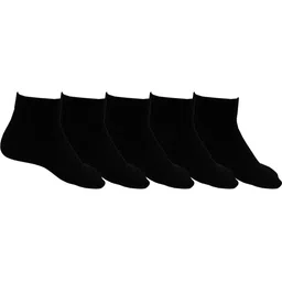 RC. ROYAL CLASS Pack of 5 Kids Black Ankle Length Solid Cotton Socks-11