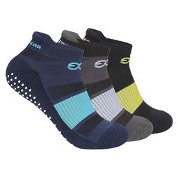 SuperGear Men Pack Of 3 Patterned Cotton Breathable Yoga Ankle Length Socks-14
