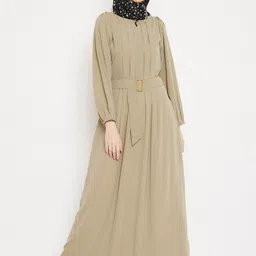 MOMIN LIBAS Women Beige Solid Abaya-image-39