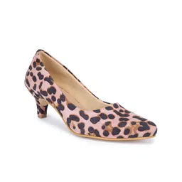 SAPATOS Printed Kitten Heel Pumps-16