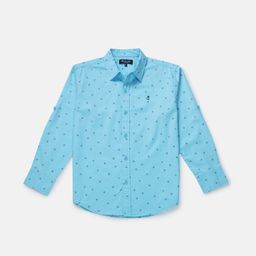 Gini and Jony Infant Boys Conversational Printed Spread Collar Cotton Casual Shirt-image-77