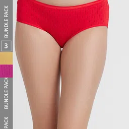 FashionRack Women Pack Of 3 Assorted Printed Cotton Hipster Briefs-image-94