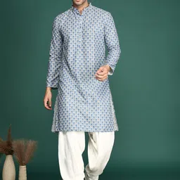Sangria Ethnic Motifs Printed Cotton Straight Kurta-picture-25