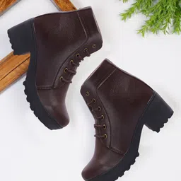 FASHIMO Women Brown Solid Mid Top Regular Boots-31